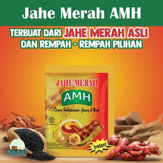 Minuman Bubuk jahe merah super AMH (1 renceng 12 pcs)