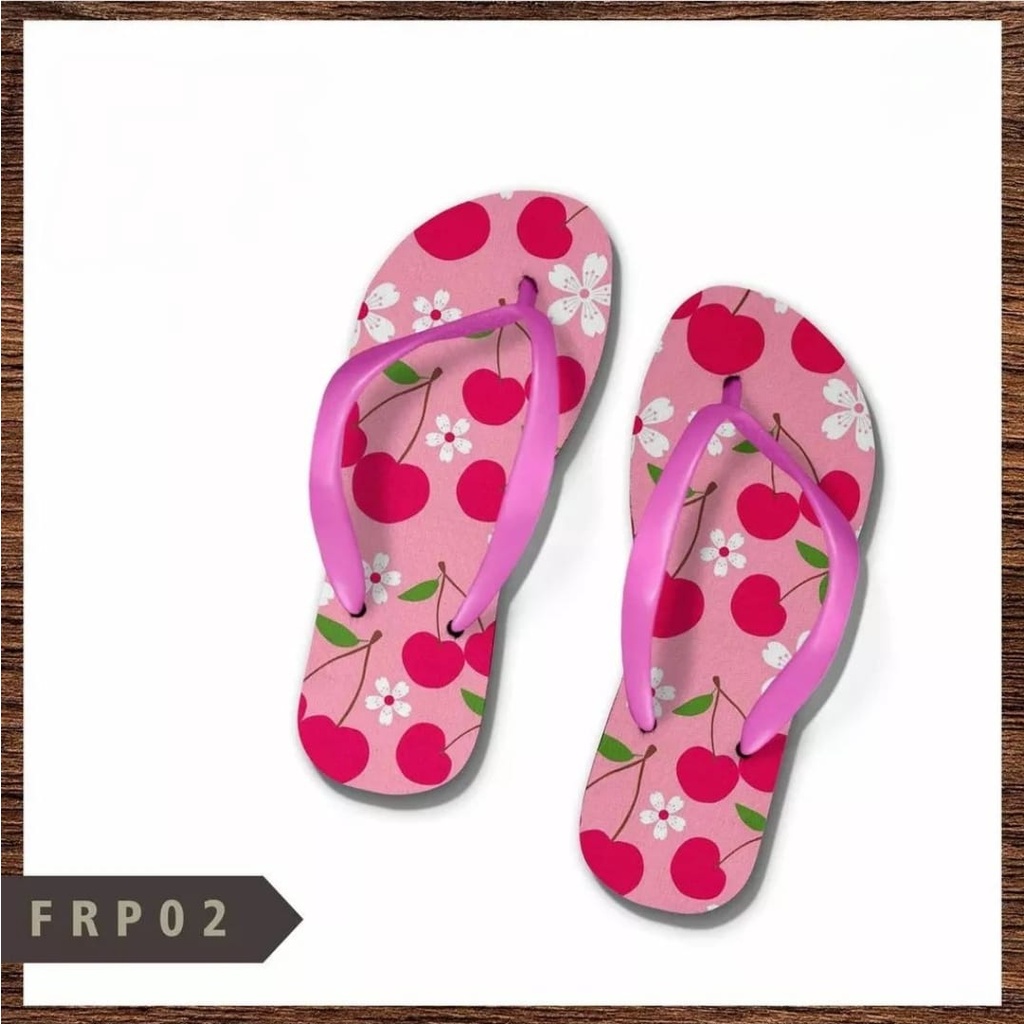 Sandal Jepit Wanita Motif Buah Leccy