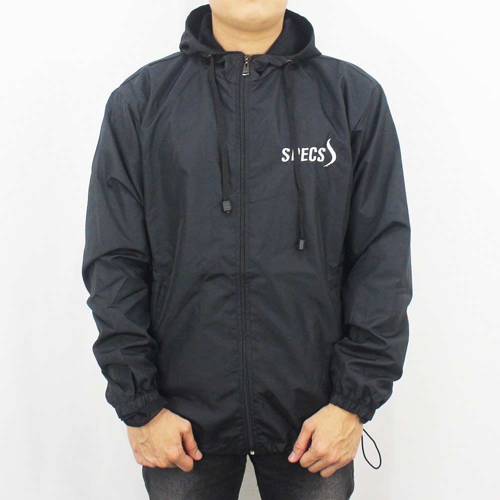 JAKET SPECS PARASUT WINDBREAKER - JAKET OLAH RAGA PRIA - JAKET TRAINING PARASUT SPECS HITAM