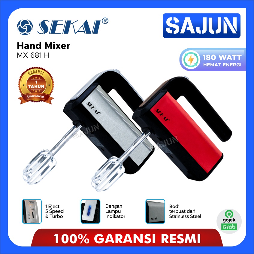 SEKAI Hand Mixer MX681H Mixer Tangan 180W MX 681H