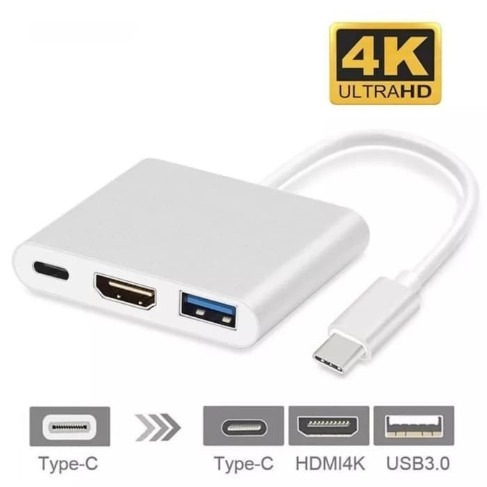 Kabel Converter Extension USB 3.1 Type C to HDTV 3 in 1 Laptop