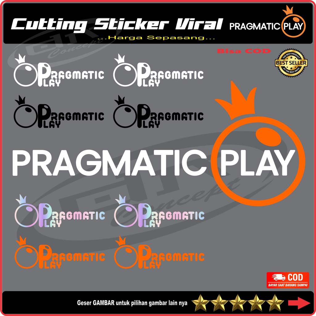 Cutting Sticker Stiker PRAGMATIC PLAY Logo Hologram mobil motor PCX N MAX LEXI ADV Scoopy Vespa mio 