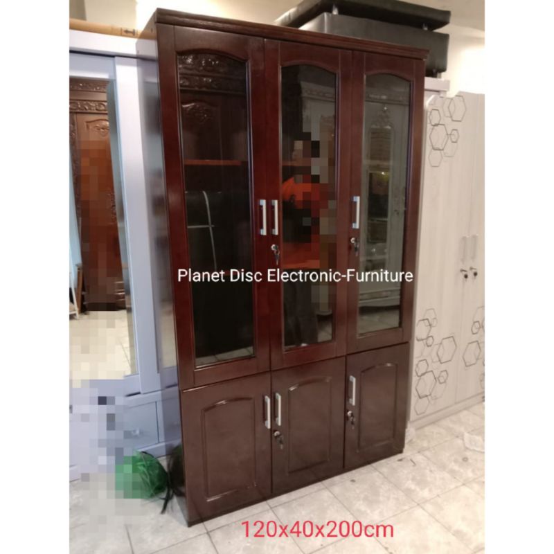 Lemari Buku Kayu Solid Lemari Hias Rak Buku Lemari Cabinet Bookshelf Lemari Arsip