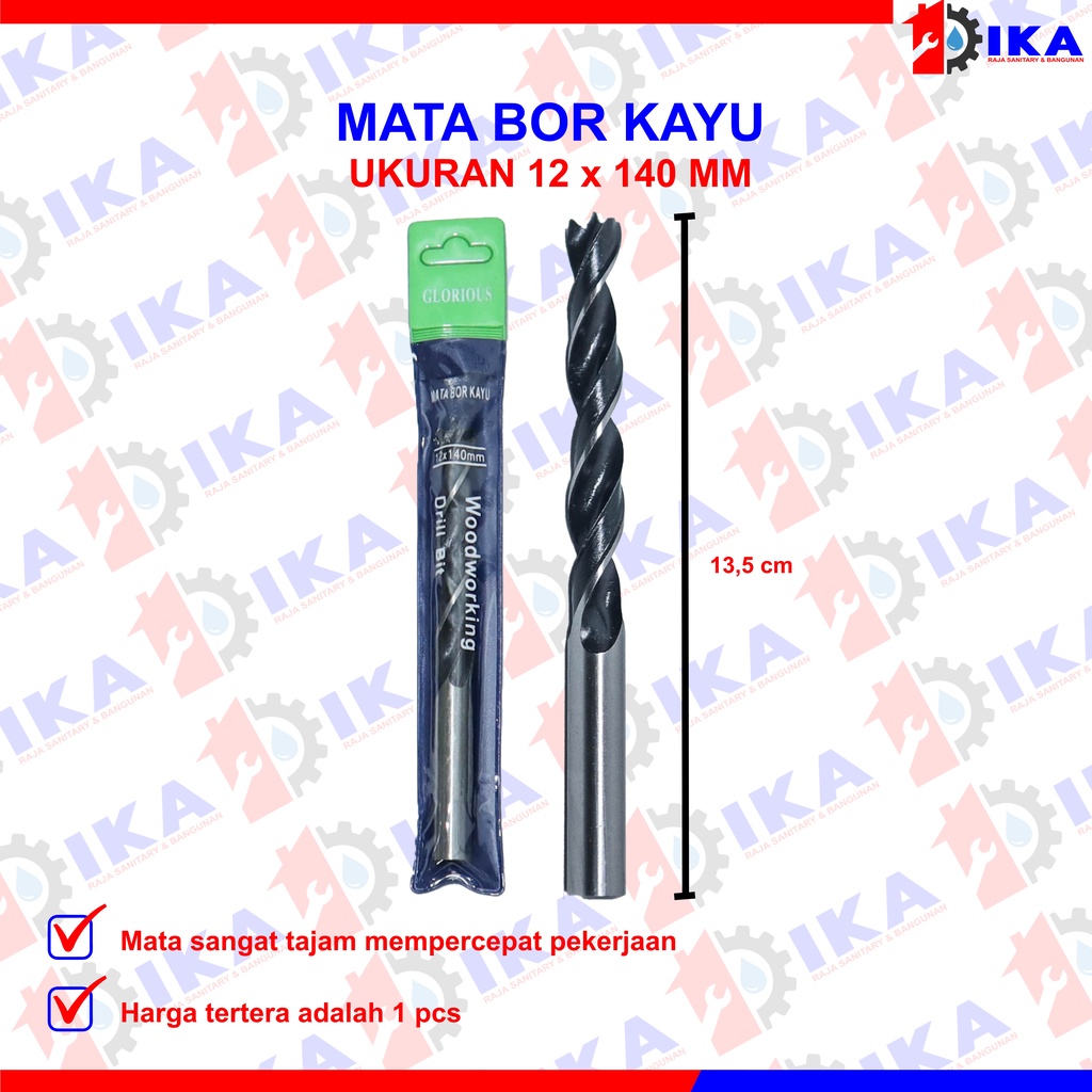 Mata Bor Kayu Glorious 3, 4, 5, 6, 8, 10, 12mm