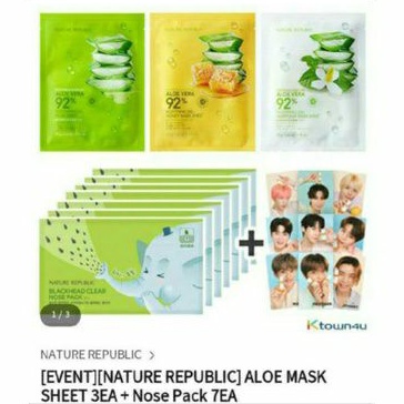 SHARING MASKER SHEET MASK DAN NOSE PACK NATURE REPUBLIC X NCT 127