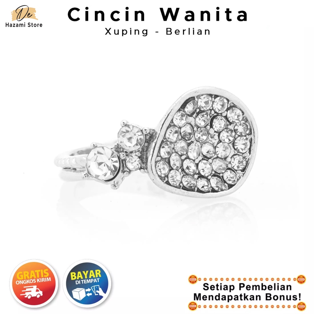 BISA COD Cincin Wanita Xuping Putih Berlian Diamond Remaja Dewasa Korea Murah Terbaru 2021