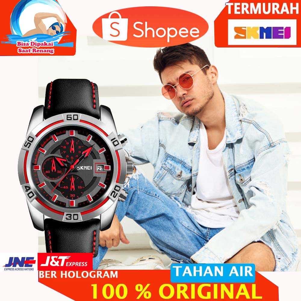 ORIGINAL SKMEI Jam Tangan Analog Pria - 9156 [Merah]