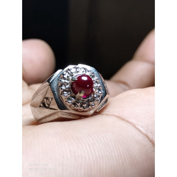 batu cincin merah delima siam