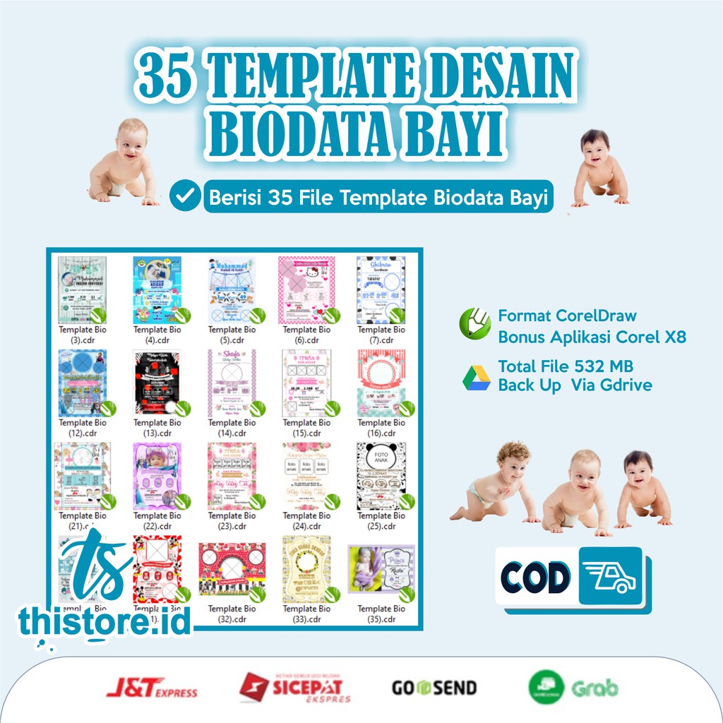 Template Desain Biodata Bayi Format Cdr