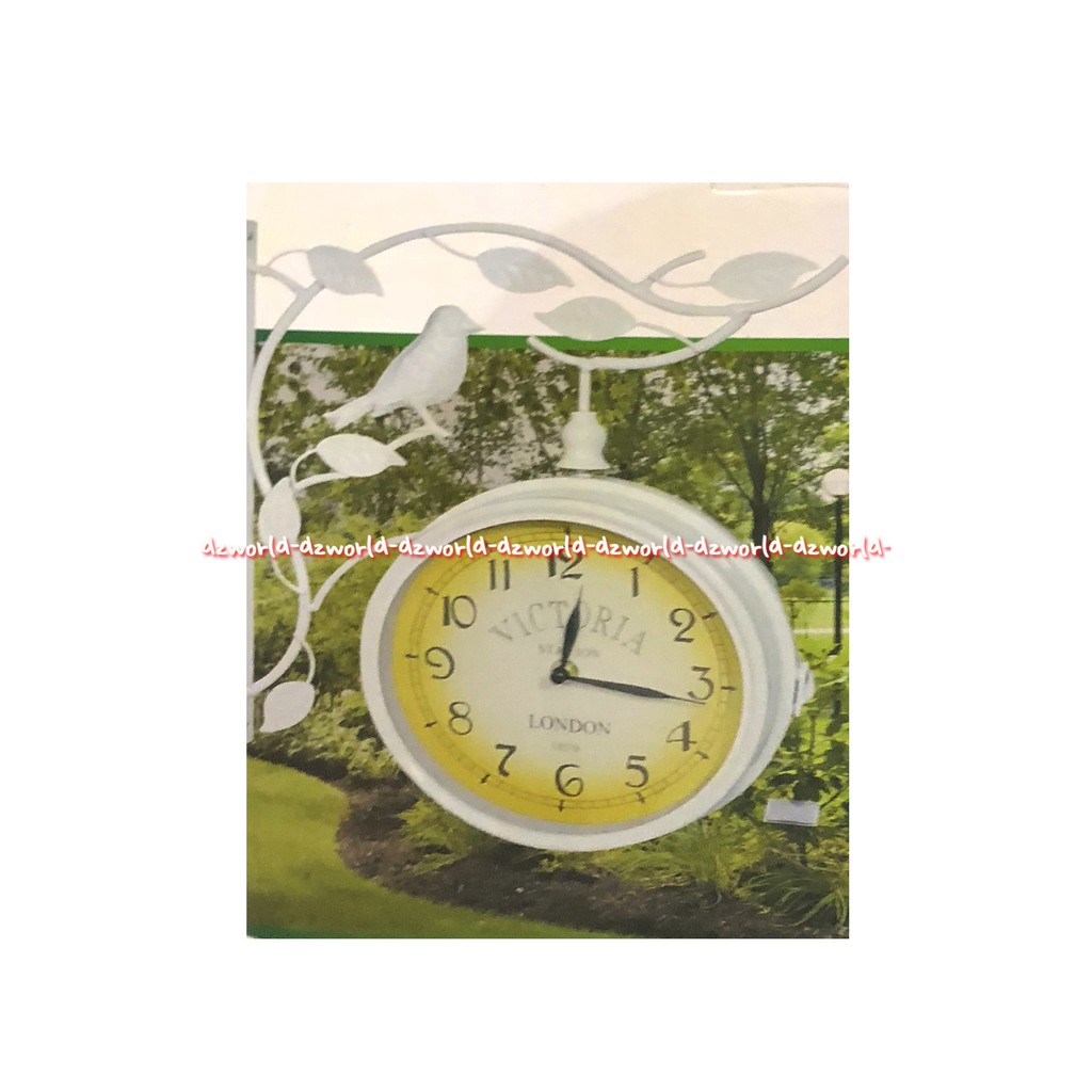 Krisgarden Garden Clock White Jam Untuk Outdoor Luar Ruangan Putih