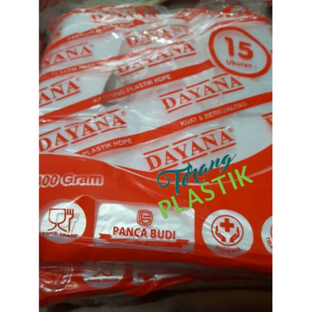 Kantong Plastik / Kresek Putih Tipis Ukuran 15