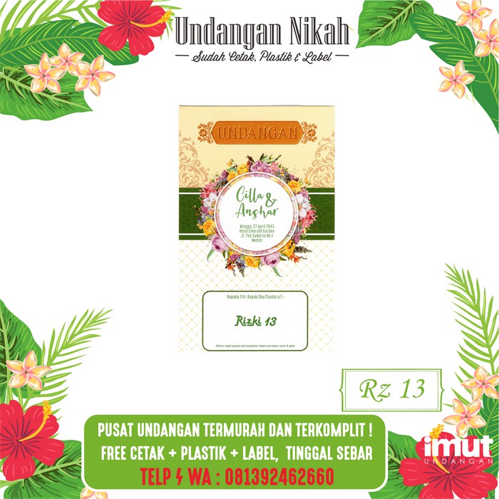 Undangan Pernikahan Sudah Cetak Rizki 13 Harga Murah