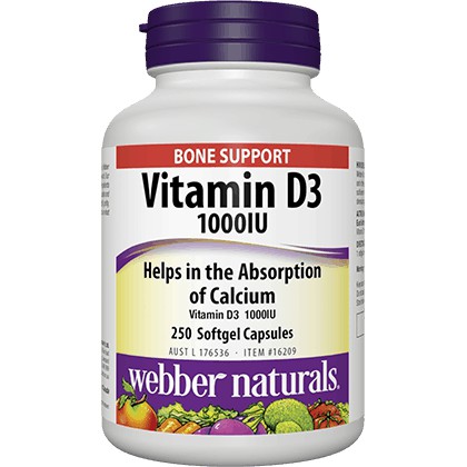 Webber Naturals Vitamin D3 1000IU 250 caps