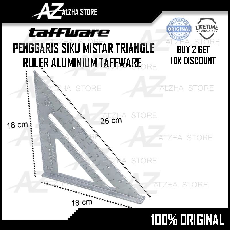 

[BEST QUALITY] PENGGARIS SIKU MISTAR TRIANGLE RULER ALUMINIUM TAFFWARE