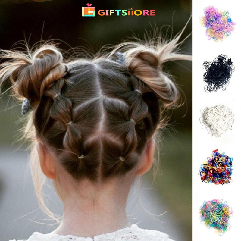 ✨Karet Gelang Anak 100 Pcs/Tas Kecil Sekali Pakai Karet Gelang Wanita Karet Rambut Lucu Elastis Tida