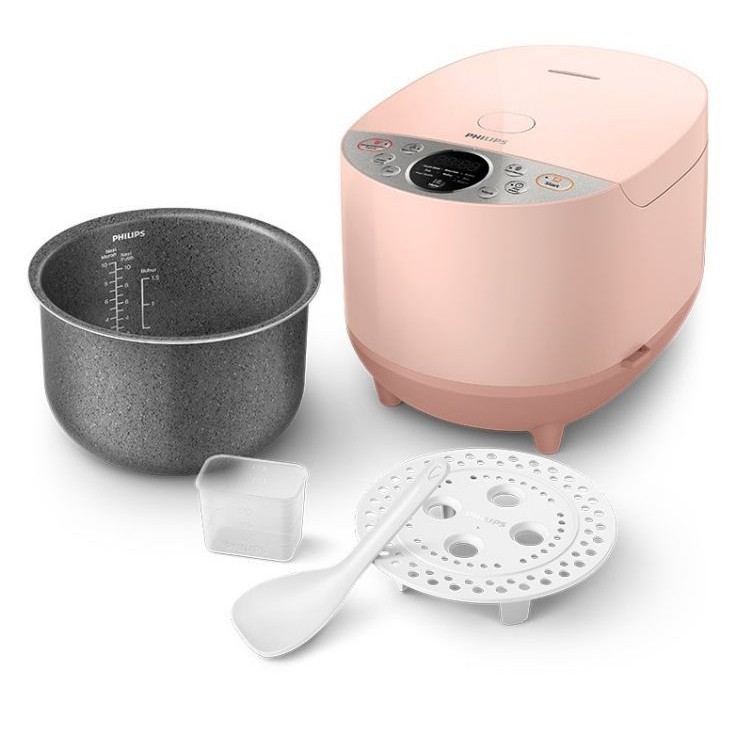 PHILIPS Digital Rice Cooker HD4515/90 1.8L Magic Com Pink Soft Blossom Daily Collection Bandung