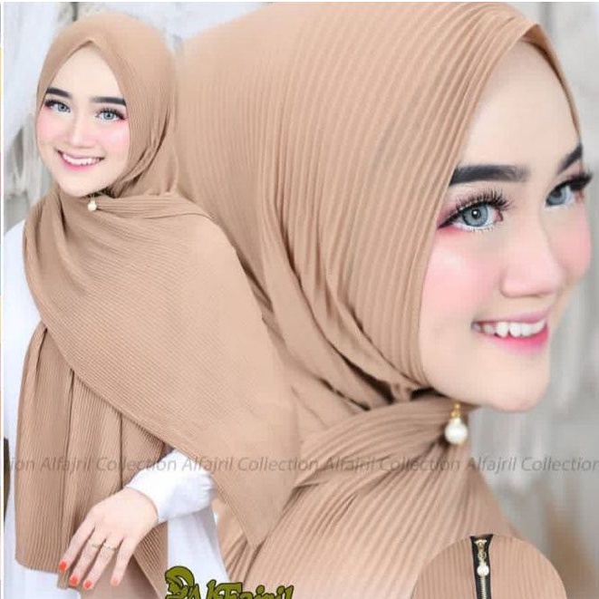HIJAB PASHMINA PLISKET ZIPPER RESLETING/JILBAB PLISKET ZIPPER CERUTY 180X75