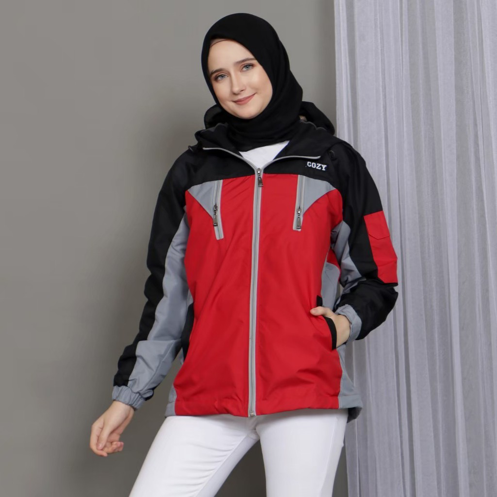 Jaket Parasut Wanita AMZ Cozy No Limit / Jaket gunung / Jaket Waterproof