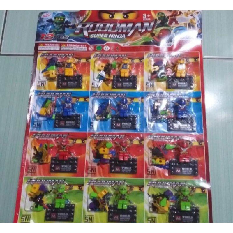 Mainan anak Roboman super ninja/super ninja go block/acton figure/mainan koleksi/fancy isi 12pcs
