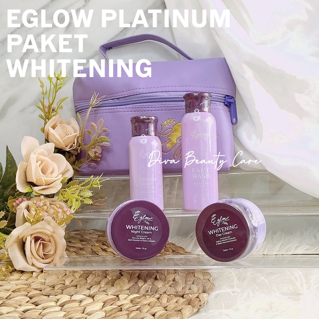 PAKET EGLOW PLATINUM WHITENING//ACNE//ULTIMATE (BISA ECER!!!)