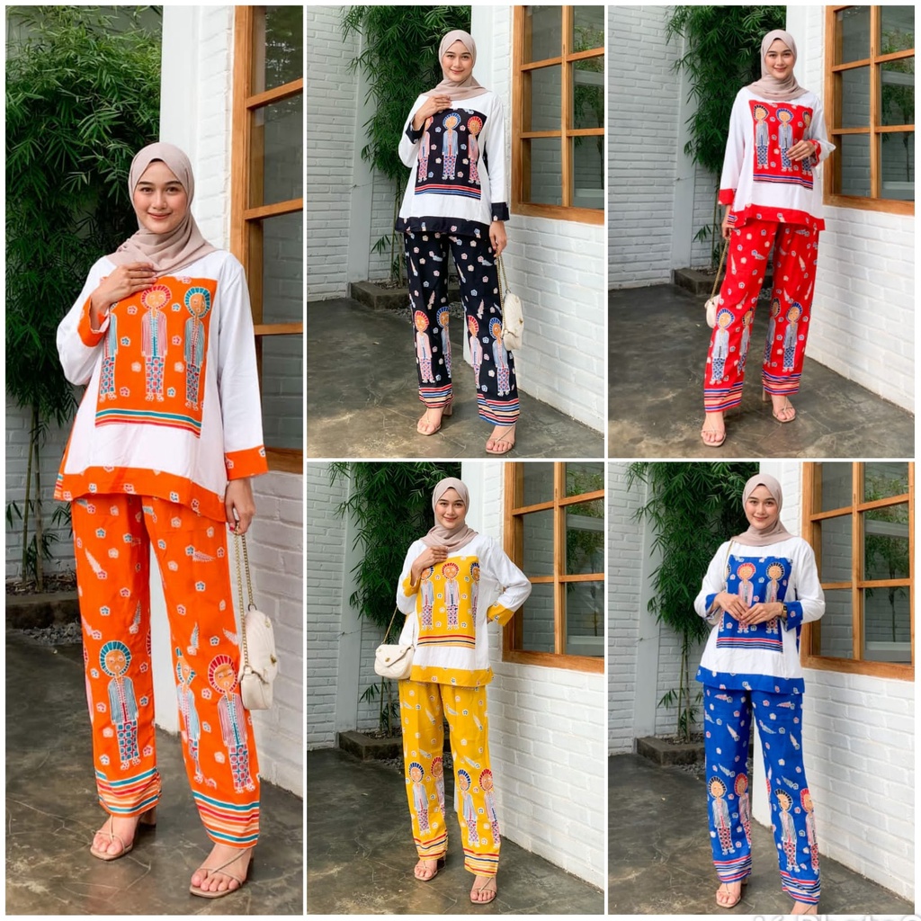 Setelan Wanita Kekinian One Set Bu Tejo Gelung Rayon Super