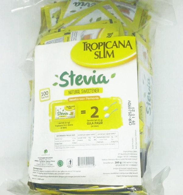 Gula Tropicana Slim Stevia Gula Diet 100 sachet