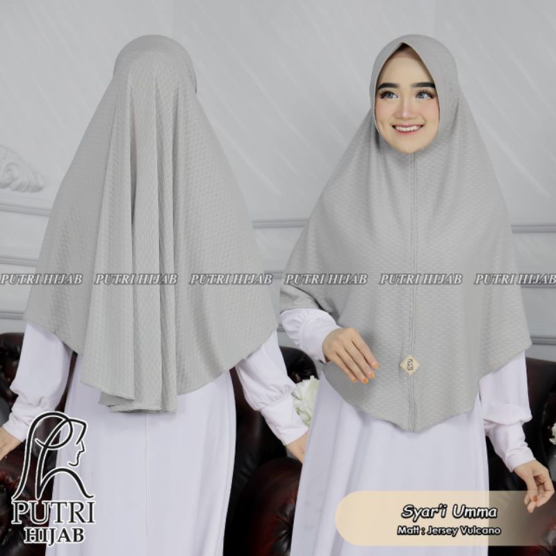 jilbab jumbo polos syar'i umma ped antem/ kerudung instan/ hijab terbaru putri hijab
