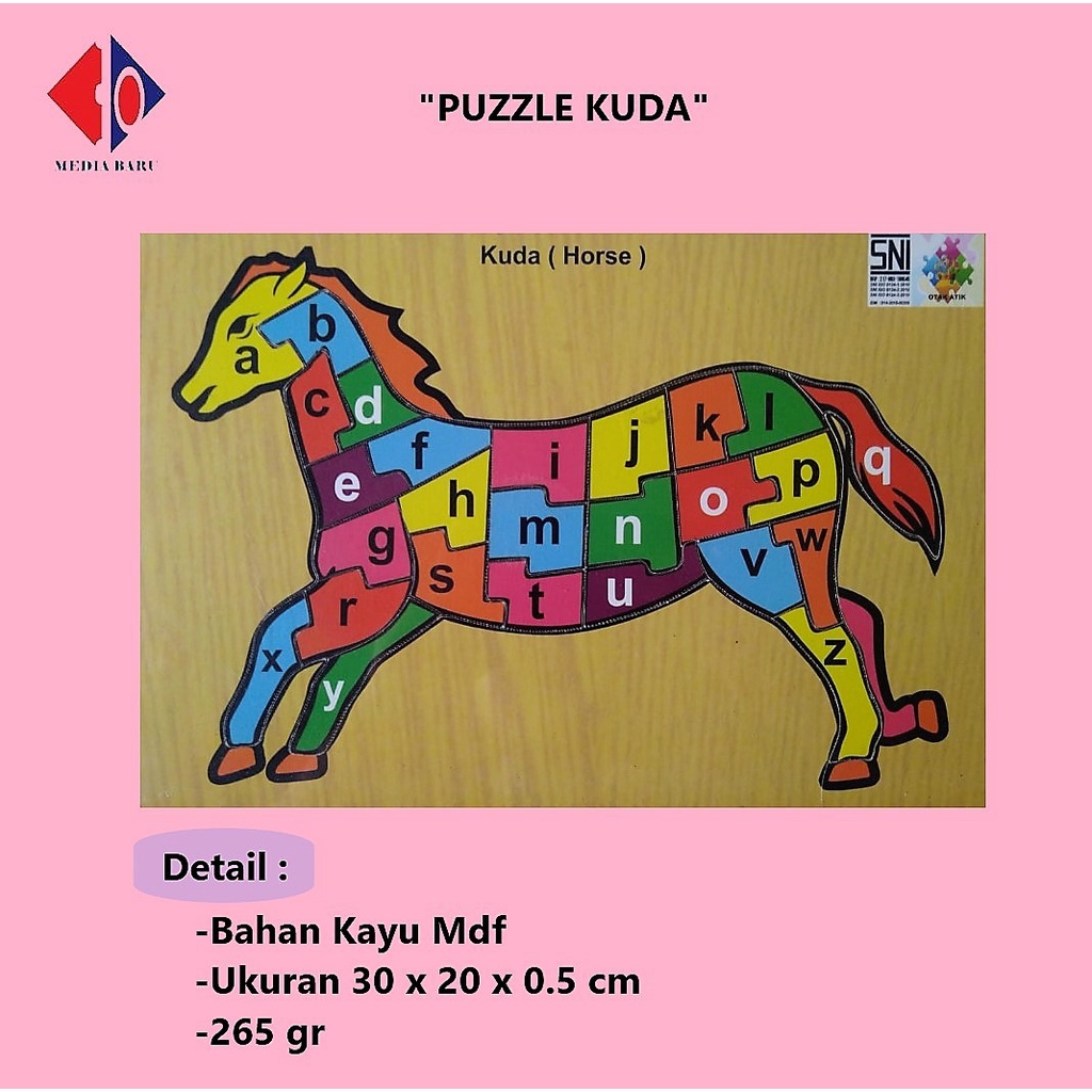 Puzzle Kuda/Mainan Kayu/Mainan Edukatif/Mainan Anak
