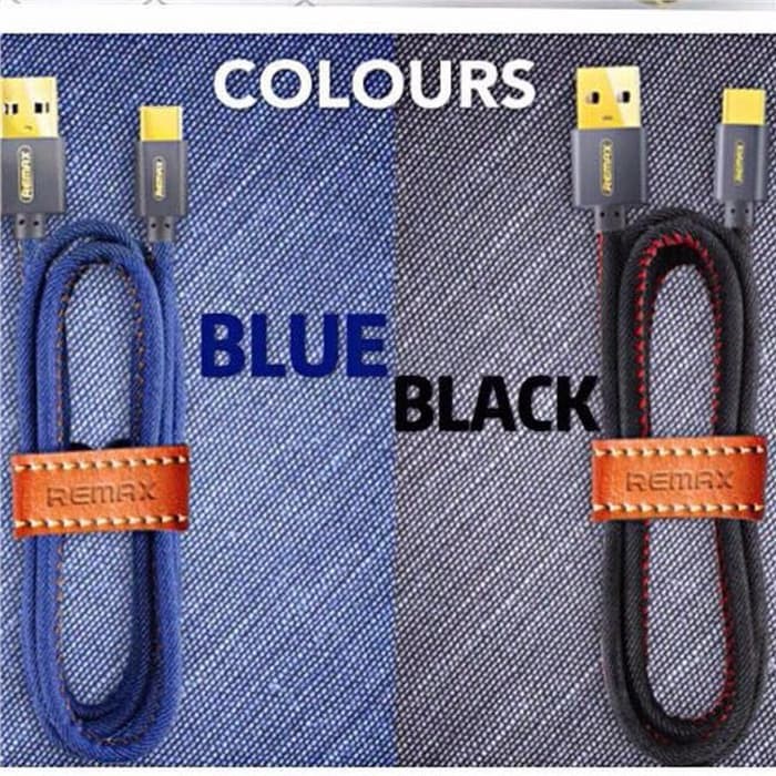 Kabel Data Remax Cowboy Jeans Braided Fast Charger Micro USB RC-096m / Lightning Rc 096i / Type C