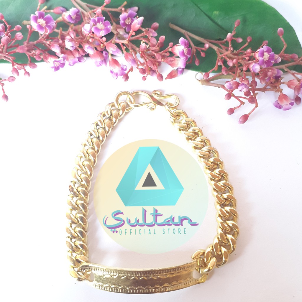 [BERLAPIS EMAS 24K ORIGINAL] SULTAN BRACELET Gelang Vintage Rantai Logam Kuningan #GK01