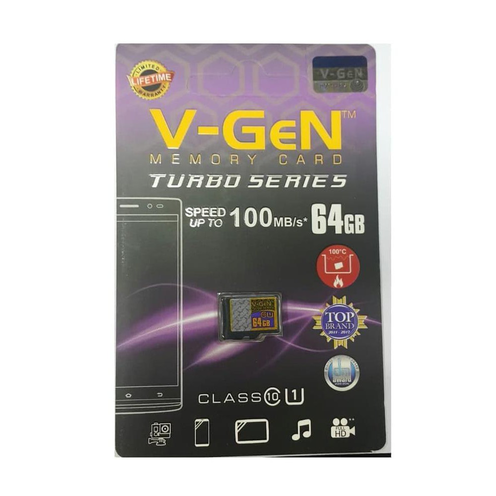 Micro Sd V-Gen 64Gb Turbo Series Microsd Hc Vgen 64 Gb Class 10 V Gen