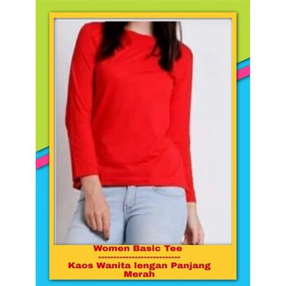 Kaos Polos Wanita Lengan Panjang - Kaos Hijab - Kaos Polos Wanita ...