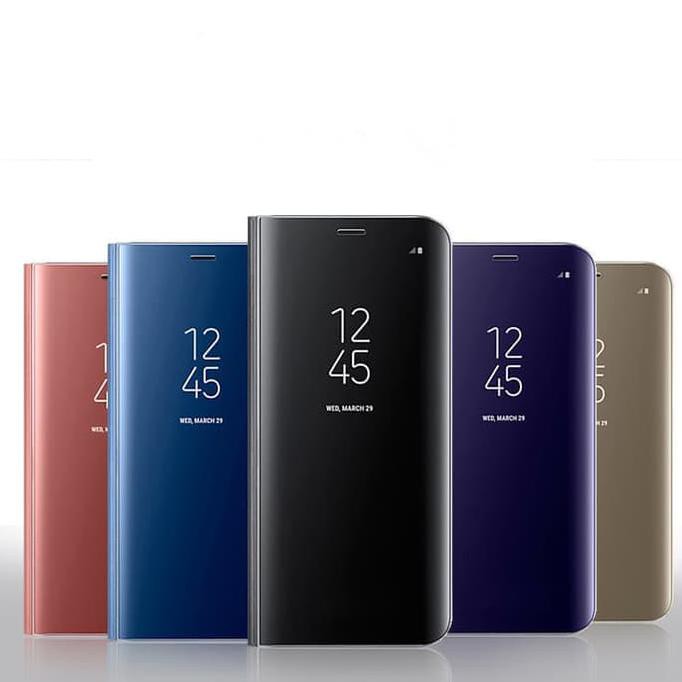 SAMSUNG A21S CLEAR VIEW STANDING COVER CASE HITAM