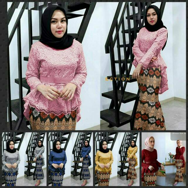 Setelan Kebaya Aurora Brukat lapis Furing + rok Duyung