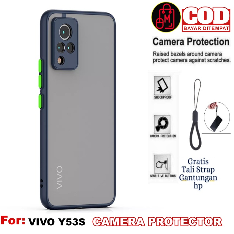 Case VIVO Y53S (NFC)  Case pelindung kamera 2 Tone Doft With Oil Casing Bumper KESING CASE MATTE FRE