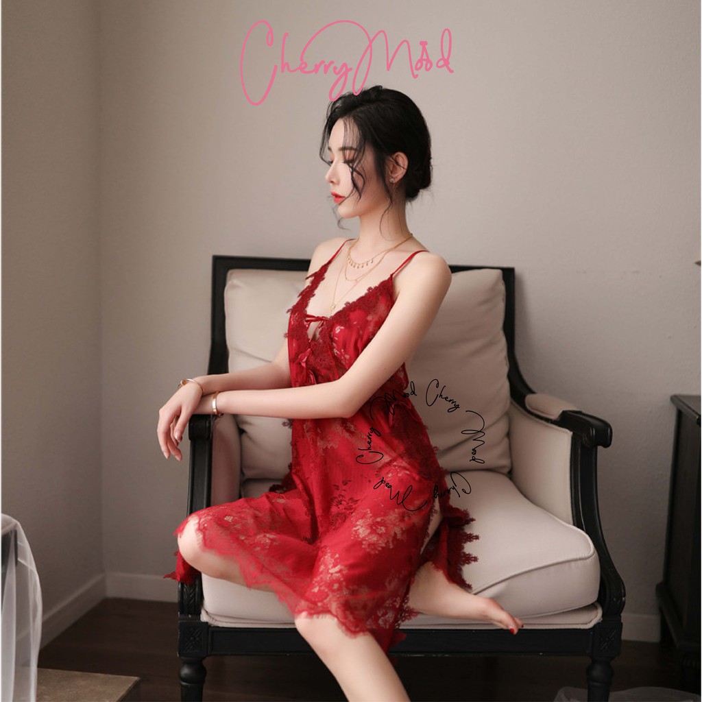 ZINNIA Lingerie Sexy Lace Renda Premium Pakaian Wanita All Size Setelan Tidur Jumbo Fashion Import  Baju Dinas Depan Suami Sleepwear G-string Termurah Baju Malam Pertama Terbaru Pakaian Dalaman Wanita-Merah
