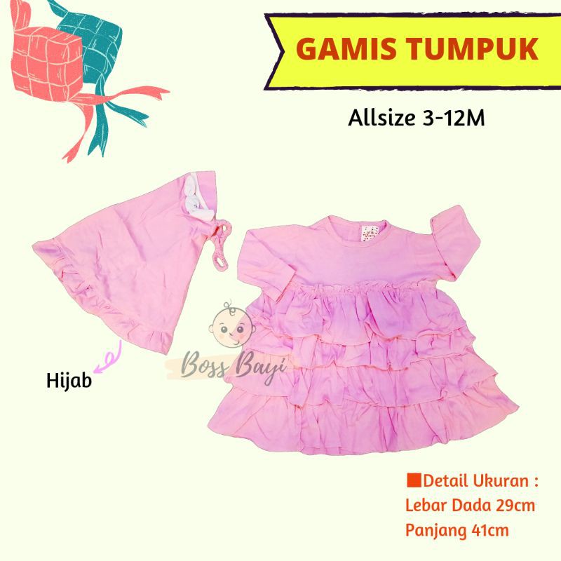 Gamis hijab tumpuk anak lucu cantik Little Cherry