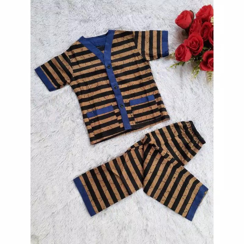 Baju Setelan Batik Piyama Anak Bayi Balita Cewek Cowok Lucu Dan Adem Banget Kekinian