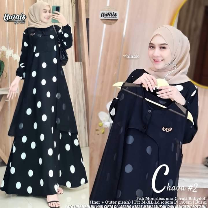 LANGSUNG KIRIM GAMIS  SUPER JUMBO PLUS OUTER CERUTY PISAH// Gamis MONALISA SUPER JUMBO LD 130[ BB 95-120 KG] //OUTER CERUTY BEBYDOLL