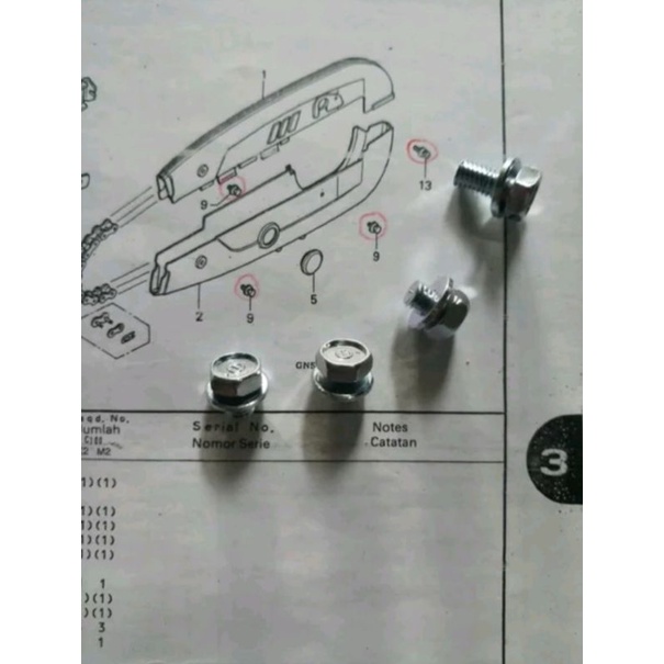 Baut tutup rantai honda astrea grand prima star original