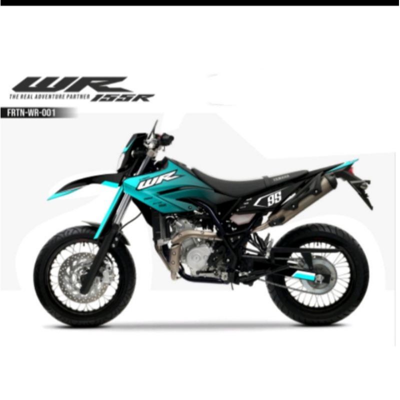 Decal sticker wr155 fullbody turqois kombinasi hitam - Decal Variasi WR155 Full Body