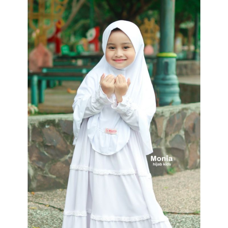 Candy Hijab by Monia Hijab Kids White  MLXL | Hijab Sekolah | Hijab Instant  Terlaris