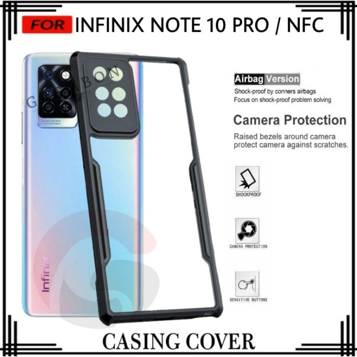 S/P- CASING Case Infinix Note 10 Pro NFC Shockproof Transparan Hard Back Soft Slim SP by POA