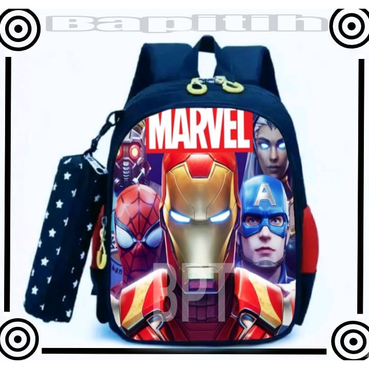 BPT Tas Ransel Anak Sekolah SD Laki Laki Spiderman Captain America Kode 1358 065 Perempuan Unicorn LOL