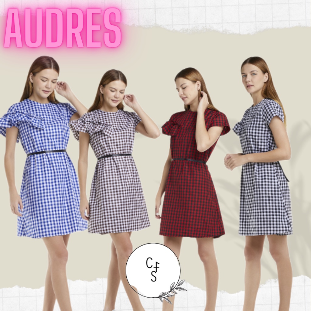 pakaian wanita cewek perempuan dress  wanita murah bagus kekinian ( AUDRE)