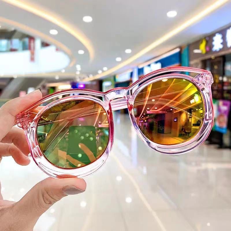 Kacamata anak/Kacamata Vintage 1-7 tahun-PINK TRANS