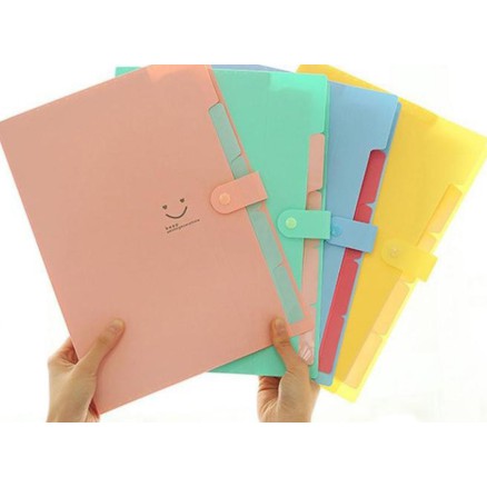 Map A4 Folder Organizer Lucu Imut Gambar SMILE POLOS PASTEL COLOR / Tempat Penyimpanan Dokumen A4