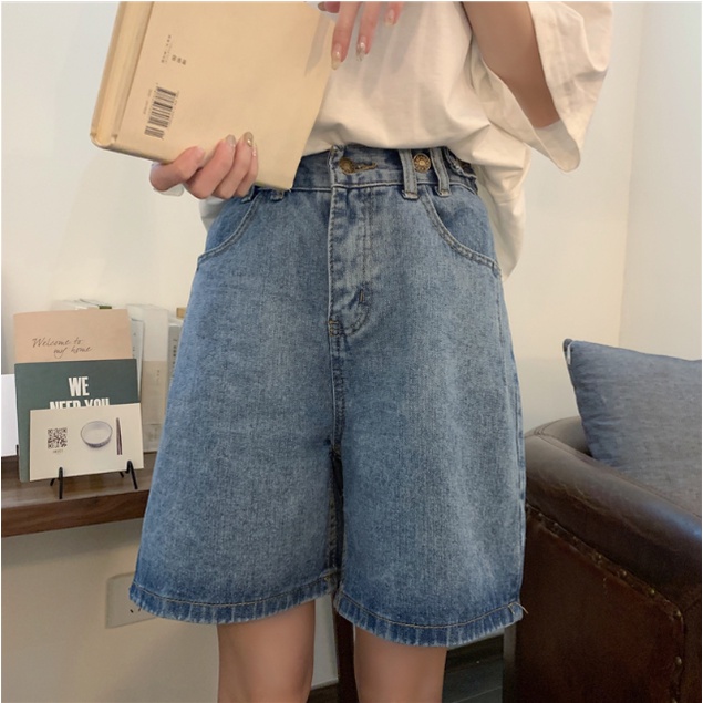 JEANS DENIM WANITA IMPORT HIGHWAIST CELANA PENDEK KOREAN