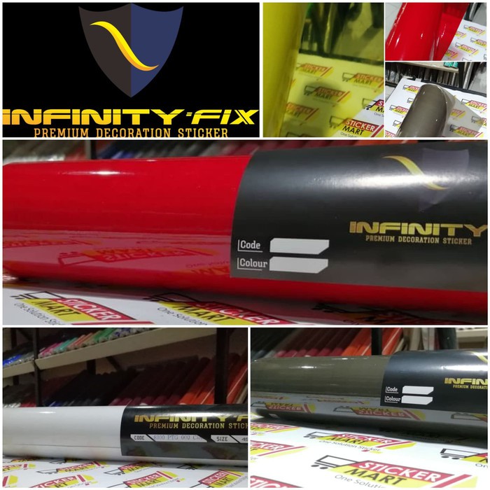 

Sticker Laminasi Transparan Warna Merah / Kuning / Abu2 / Clear bening