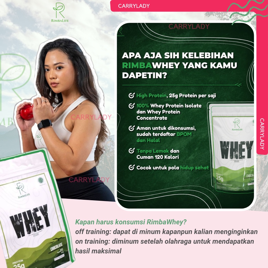 RIMBALIFE WHEY PROTEIN 3 LBS RIMBAWHEY 3LBS 1.3KG BPOM HALAL RIMBA LIFE CUTTING SUPLEMEN FITNESS